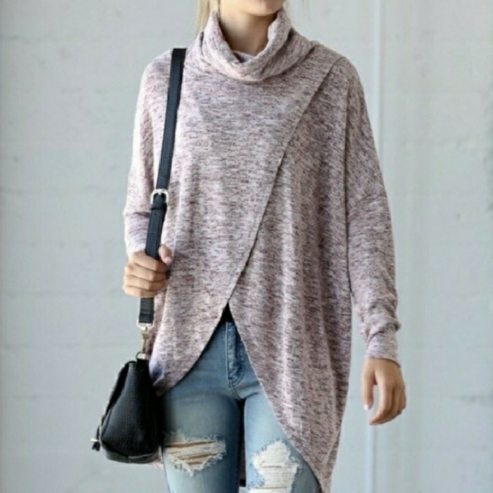 🍁Last One Turtleneck Layered Tunic Top